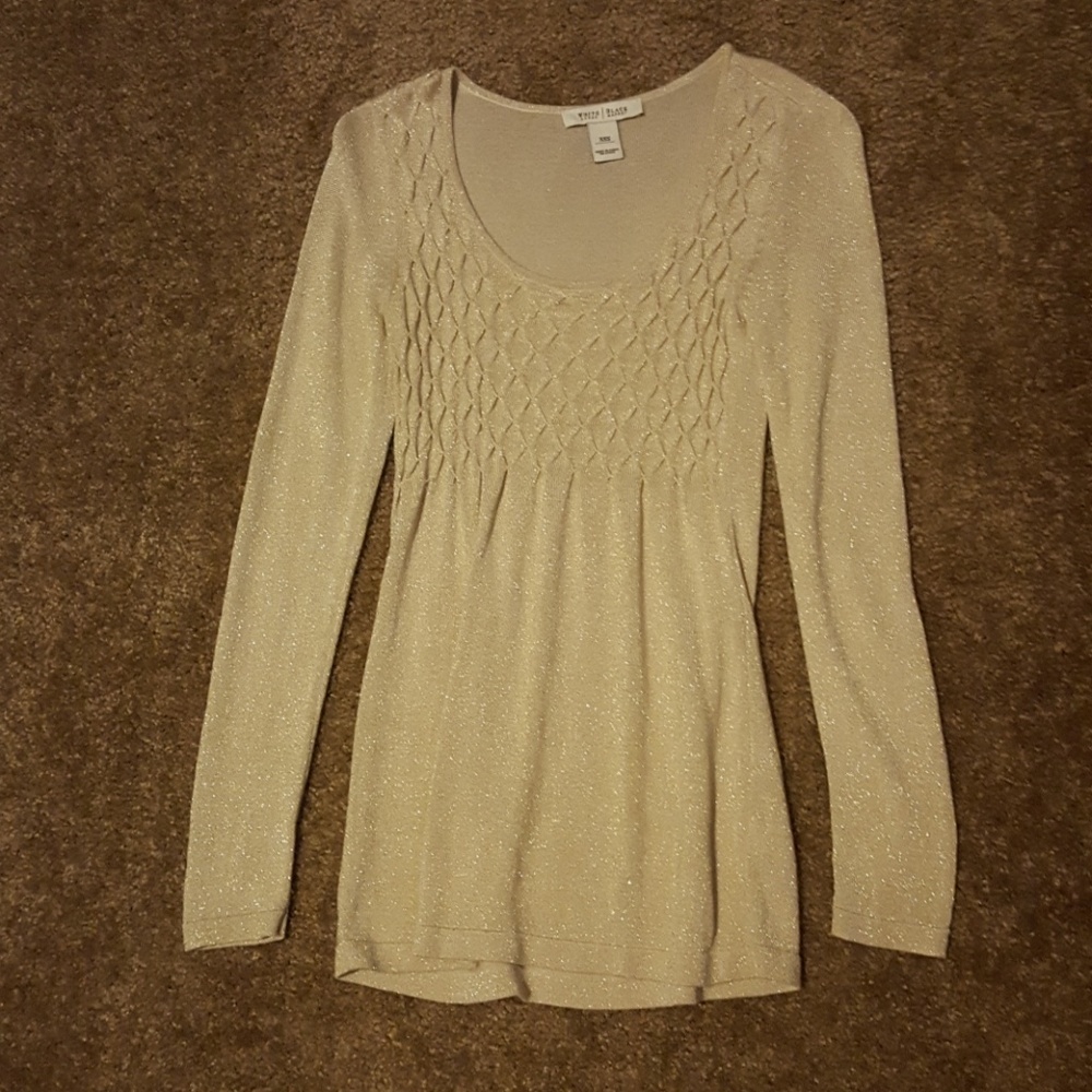 White House Black Market XXS gold long sleeve top